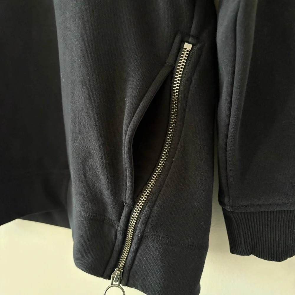 Athleta Cozy Karma Side Zip Sweatshirt Funnel Neck Pullover Black Size Small - Picture 9 of 13